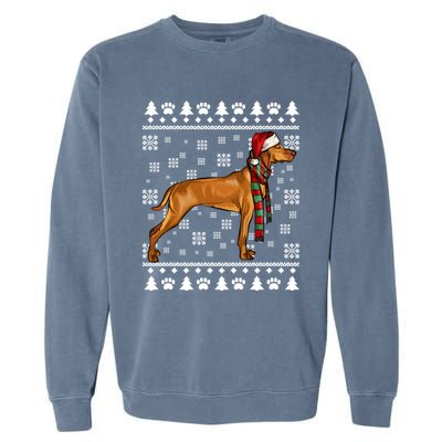 Vizsla Dog Santa Hat Xmas Ugly Christmas Gift Garment-Dyed Sweatshirt