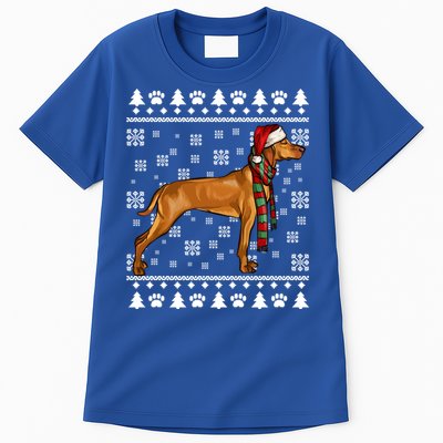 Vizsla Dog Santa Hat Xmas Ugly Christmas Gift Tall T-Shirt