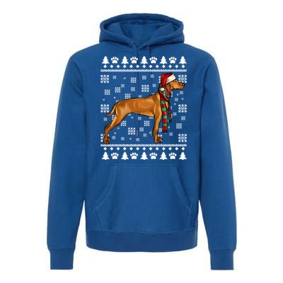 Vizsla Dog Santa Hat Xmas Ugly Christmas Gift Premium Hoodie