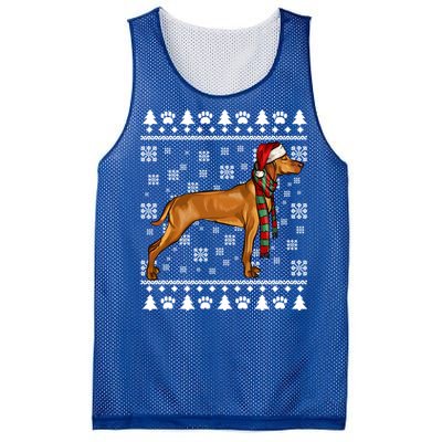 Vizsla Dog Santa Hat Xmas Ugly Christmas Gift Mesh Reversible Basketball Jersey Tank