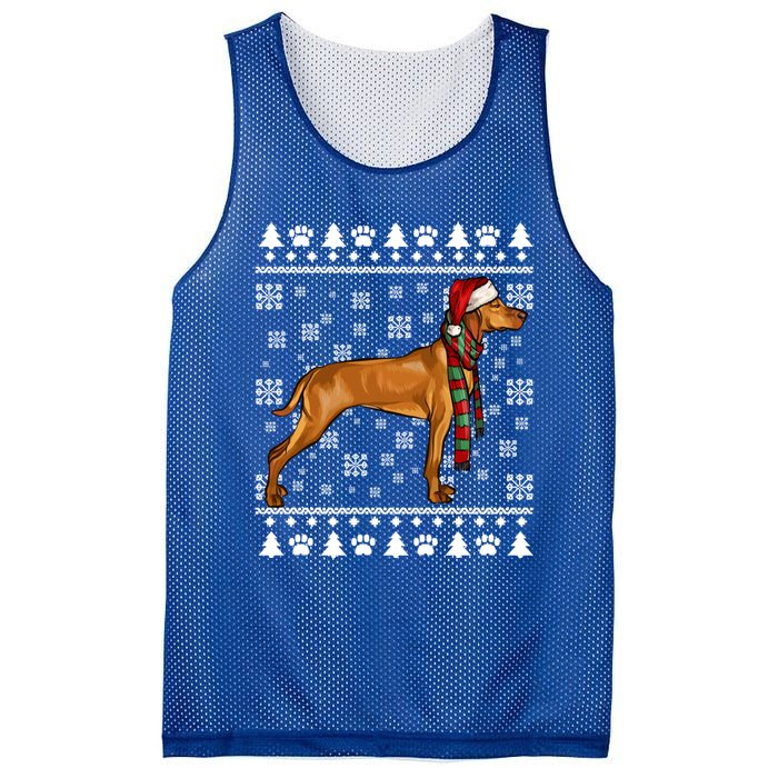 Vizsla Dog Santa Hat Xmas Ugly Christmas Gift Mesh Reversible Basketball Jersey Tank