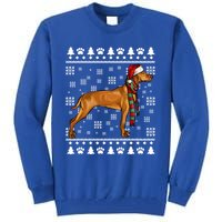 Vizsla Dog Santa Hat Xmas Ugly Christmas Gift Tall Sweatshirt