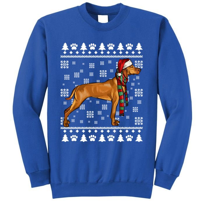 Vizsla Dog Santa Hat Xmas Ugly Christmas Gift Tall Sweatshirt