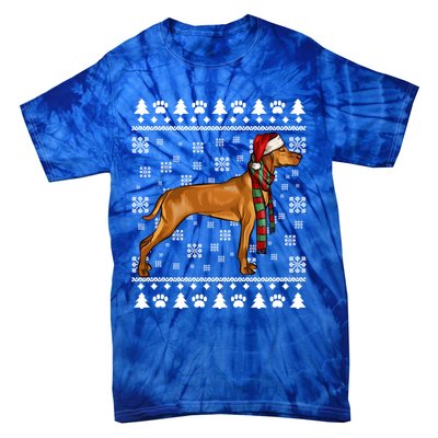 Vizsla Dog Santa Hat Xmas Ugly Christmas Gift Tie-Dye T-Shirt