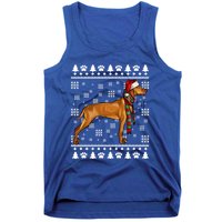 Vizsla Dog Santa Hat Xmas Ugly Christmas Gift Tank Top