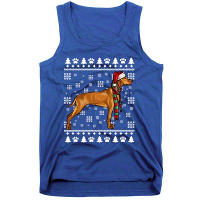 Vizsla Dog Santa Hat Xmas Ugly Christmas Gift Tank Top