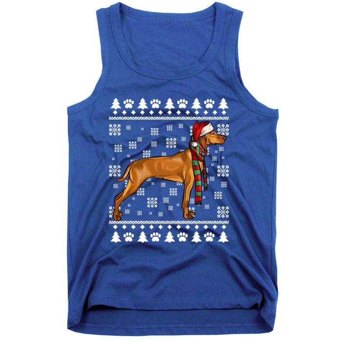 Vizsla Dog Santa Hat Xmas Ugly Christmas Gift Tank Top