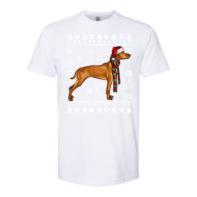 Vizsla Dog Santa Hat Xmas Ugly Christmas Gift Softstyle CVC T-Shirt