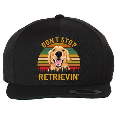 Vintage Dont Stop Retrievin Dog Lovers Wool Snapback Cap