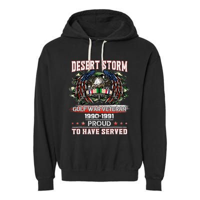 Veteran Desert Storm Veteran Proud For Fathers Day Garment-Dyed Fleece Hoodie