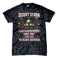 Veteran Desert Storm Veteran Proud For Fathers Day Tie-Dye T-Shirt