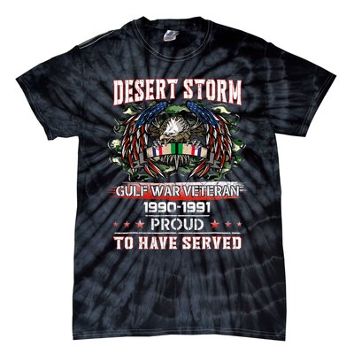 Veteran Desert Storm Veteran Proud For Fathers Day Tie-Dye T-Shirt