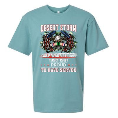 Veteran Desert Storm Veteran Proud For Fathers Day Sueded Cloud Jersey T-Shirt