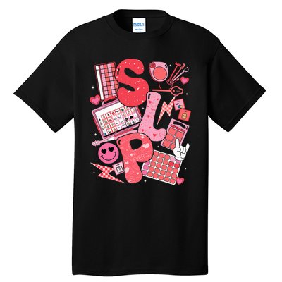 Valentines Day Speech Therapy Therapist Slpa Slp Tall T-Shirt