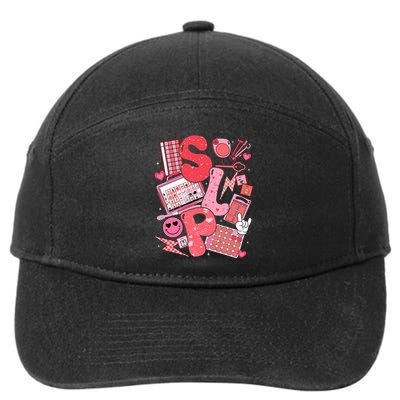 Valentines Day Speech Therapy Therapist Slpa Slp 7-Panel Snapback Hat