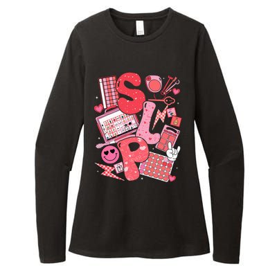 Valentines Day Speech Therapy Therapist Slpa Slp Womens CVC Long Sleeve Shirt