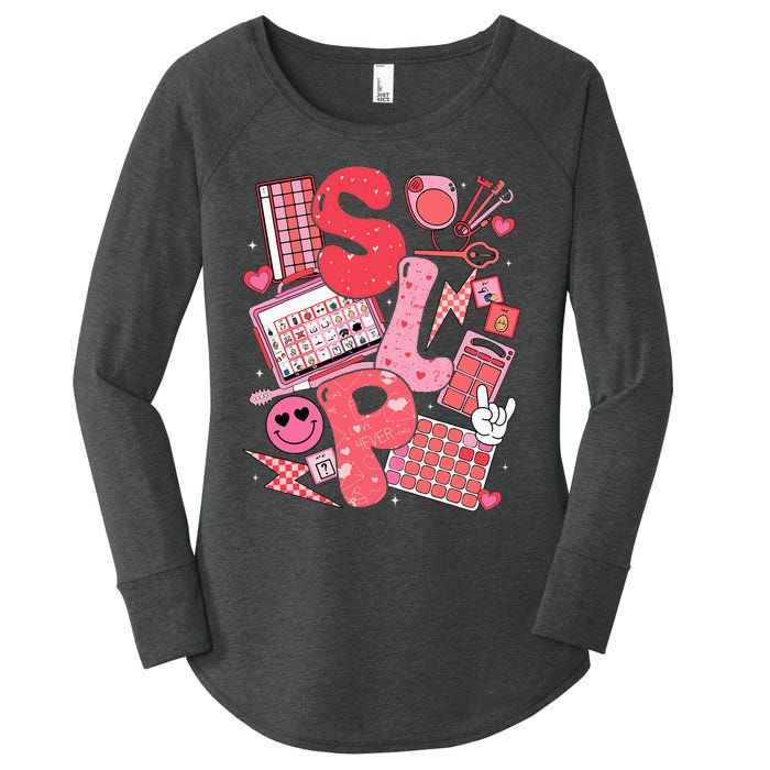 Valentines Day Speech Therapy Therapist Slpa Slp Women's Perfect Tri Tunic Long Sleeve Shirt