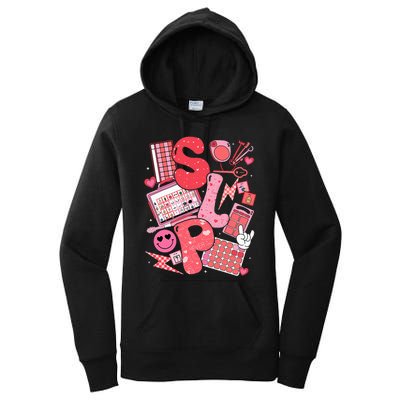 Valentines Day Speech Therapy Therapist Slpa Slp Women's Pullover Hoodie