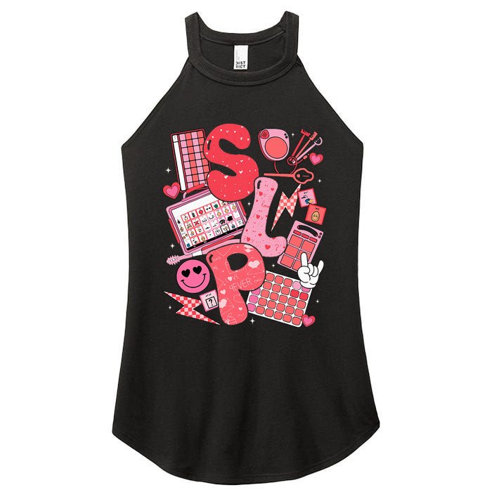 Valentines Day Speech Therapy Therapist Slpa Slp Women's Perfect Tri Rocker Tank