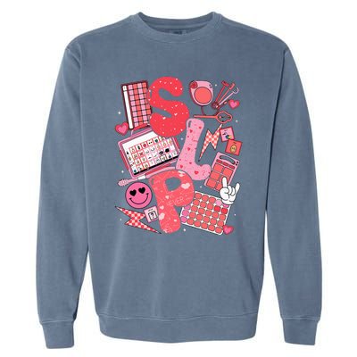 Valentines Day Speech Therapy Therapist Slpa Slp Garment-Dyed Sweatshirt