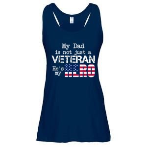 Veteran Day Shirt My Dad Is Not A Veteran He's My Hero Ladies Essential Flowy Tank