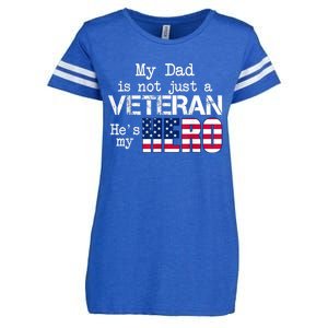 Veteran Day Shirt My Dad Is Not A Veteran He's My Hero Enza Ladies Jersey Football T-Shirt