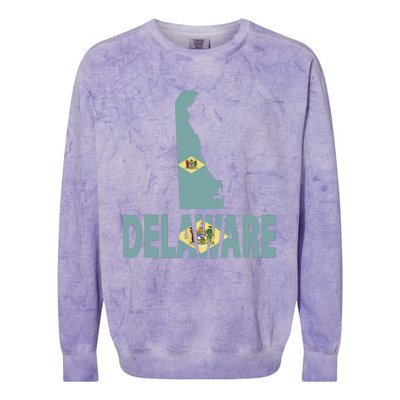 Vintage Delaware State I Love Delaware Home State Colorblast Crewneck Sweatshirt