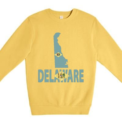 Vintage Delaware State I Love Delaware Home State Premium Crewneck Sweatshirt