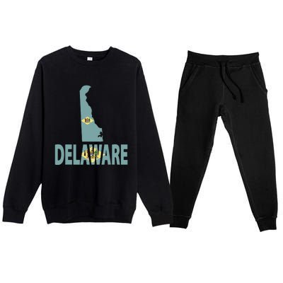 Vintage Delaware State I Love Delaware Home State Premium Crewneck Sweatsuit Set