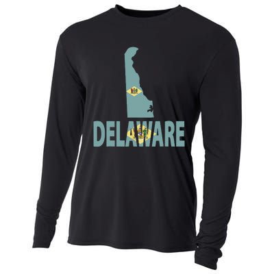 Vintage Delaware State I Love Delaware Home State Cooling Performance Long Sleeve Crew