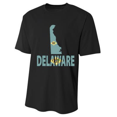 Vintage Delaware State I Love Delaware Home State Performance Sprint T-Shirt