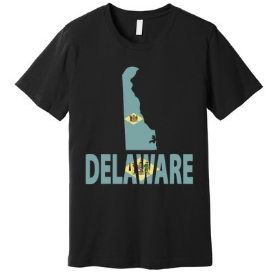 Vintage Delaware State I Love Delaware Home State Premium T-Shirt