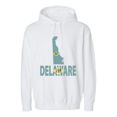 Vintage Delaware State I Love Delaware Home State Garment-Dyed Fleece Hoodie