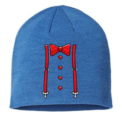 Valentines Day Suspenders And Hearts Bow Tie Sustainable Beanie