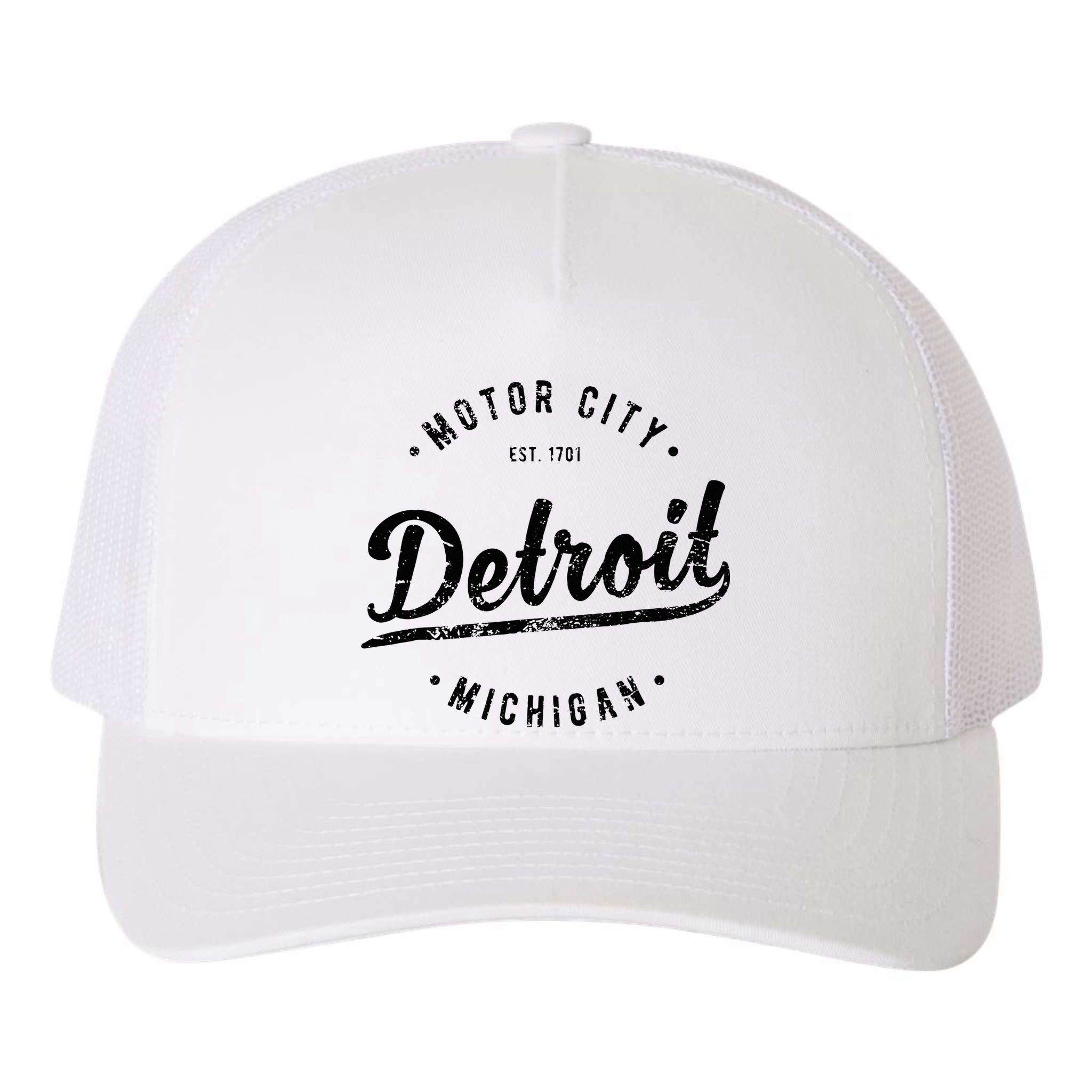 Vintage Detroit Souvenir Motor City Simple Detroit Yupoong Adult 5-Panel Trucker Hat