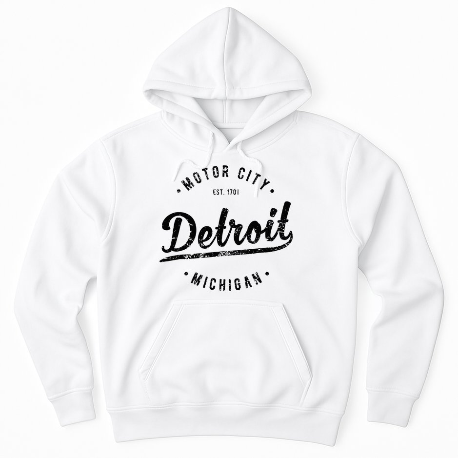Vintage Detroit Souvenir Motor City Simple Detroit Hoodie