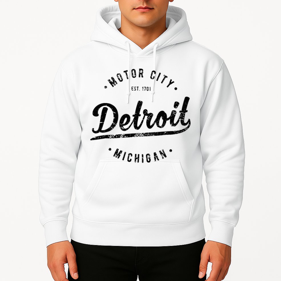 Vintage Detroit Souvenir Motor City Simple Detroit Hoodie