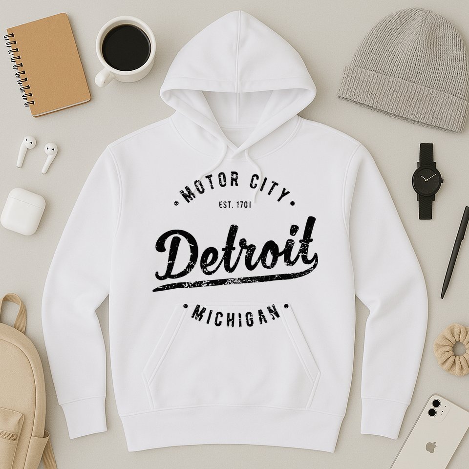 Vintage Detroit Souvenir Motor City Simple Detroit Hoodie