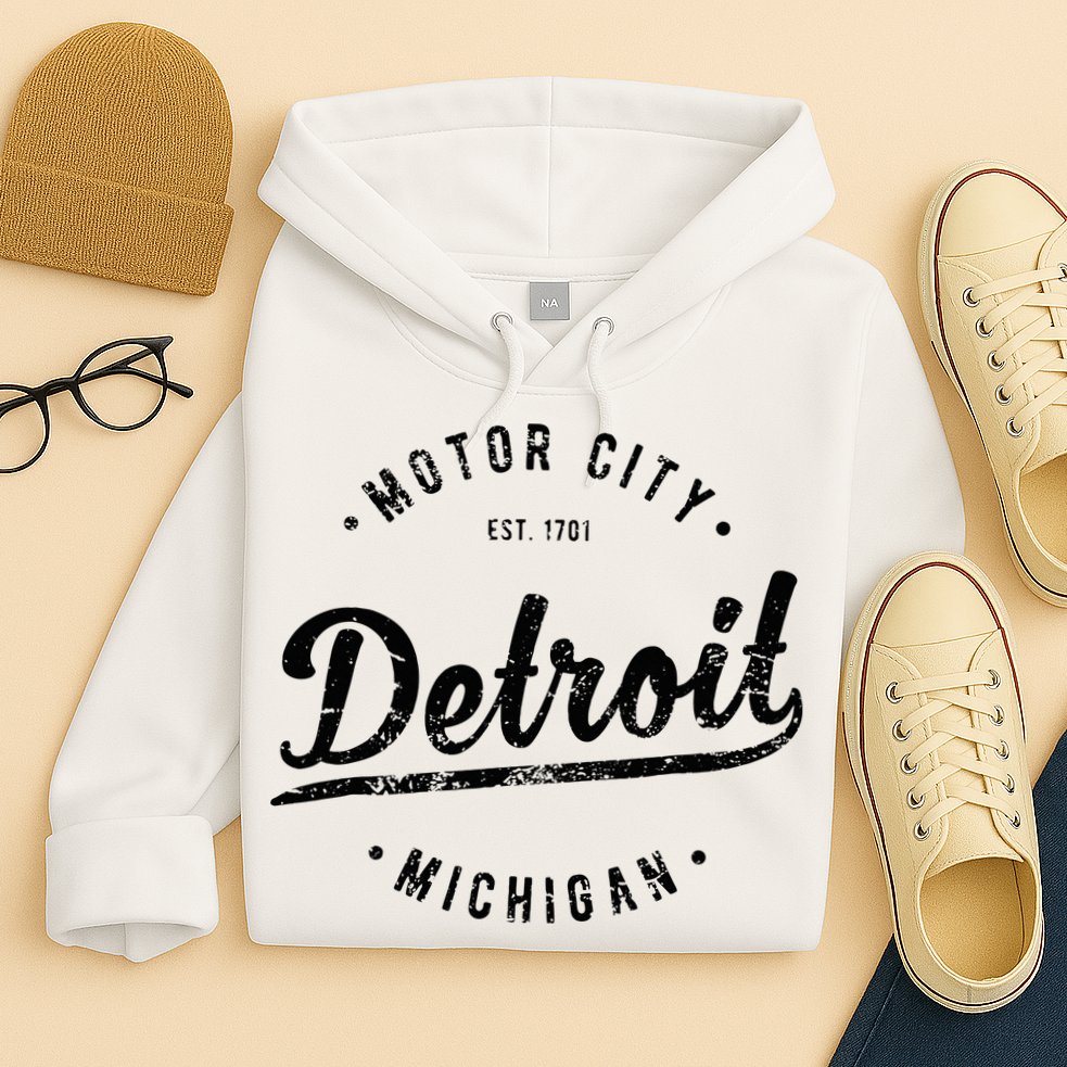 Vintage Detroit Souvenir Motor City Simple Detroit Hoodie