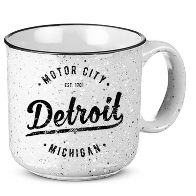 Vintage Detroit Souvenir Motor City Simple Detroit 15oz Campfire Ceramic Mug