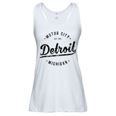 Vintage Detroit Souvenir Motor City Simple Detroit Ladies Essential Flowy Tank