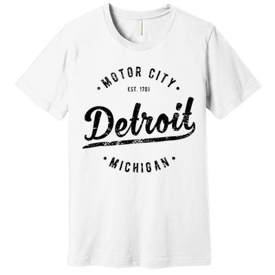Vintage Detroit Souvenir Motor City Simple Detroit Premium T-Shirt