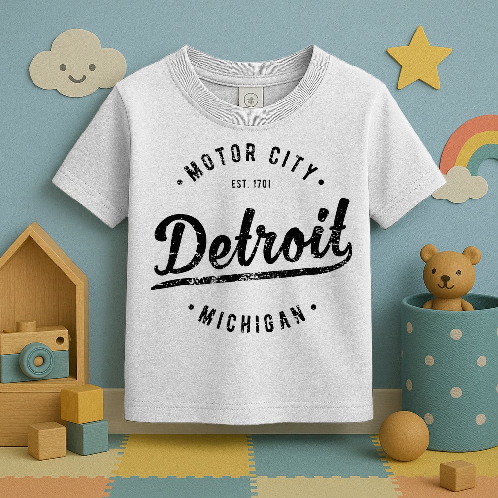 Vintage Detroit Souvenir Motor City Simple Detroit Toddler T-Shirt