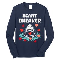 Valentines Day Shark Heartbreaker Funny Boy Long Sleeve Shirt