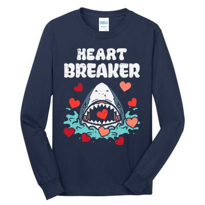 Valentines Day Shark Heartbreaker Funny Boy Tall Long Sleeve T-Shirt