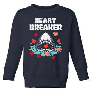 Valentines Day Shark Heartbreaker Funny Boy Toddler Sweatshirt