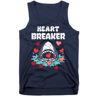 Valentines Day Shark Heartbreaker Funny Boy Tank Top