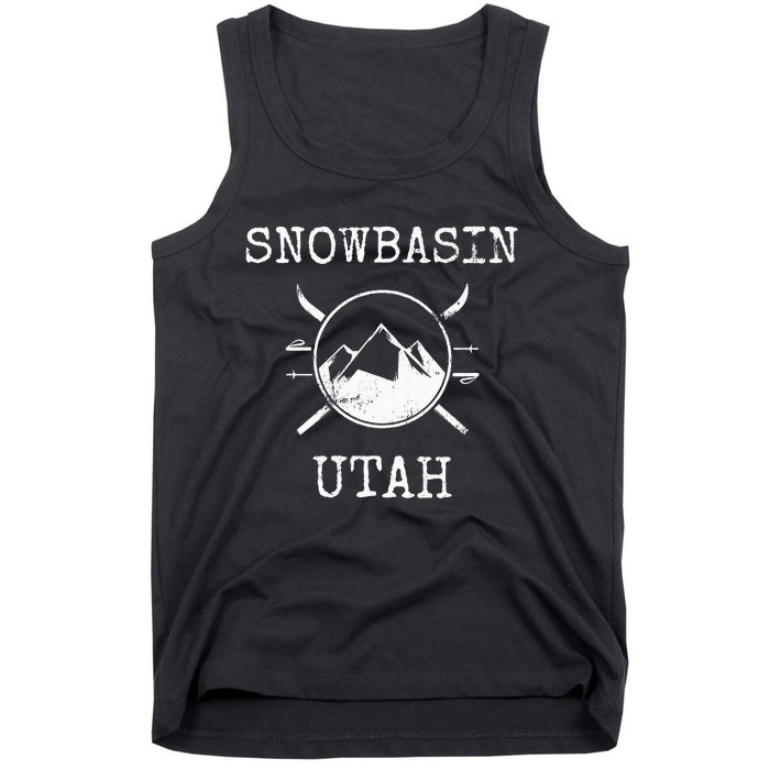 Vintage Distressed Snowbasin Utah Ski Mountain Tank Top