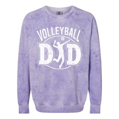 Volleyball Dad Spiking Ball Father Cool Gift Colorblast Crewneck Sweatshirt