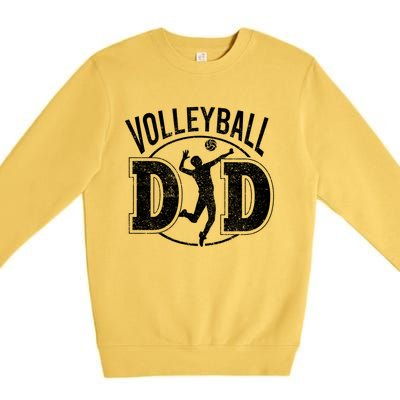 Volleyball Dad Spiking Ball Father Cool Gift Premium Crewneck Sweatshirt